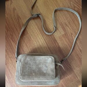 Earthbound Trading S/M Light Brown/Tan Faux Suede Crossbody, Shoulder Bag, Boho